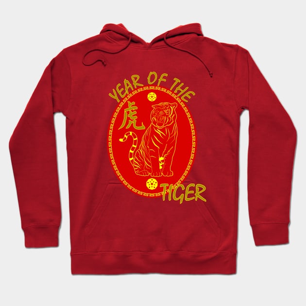 Year of the Tiger Zodiac Chinese New Year Hoodie by RongWay